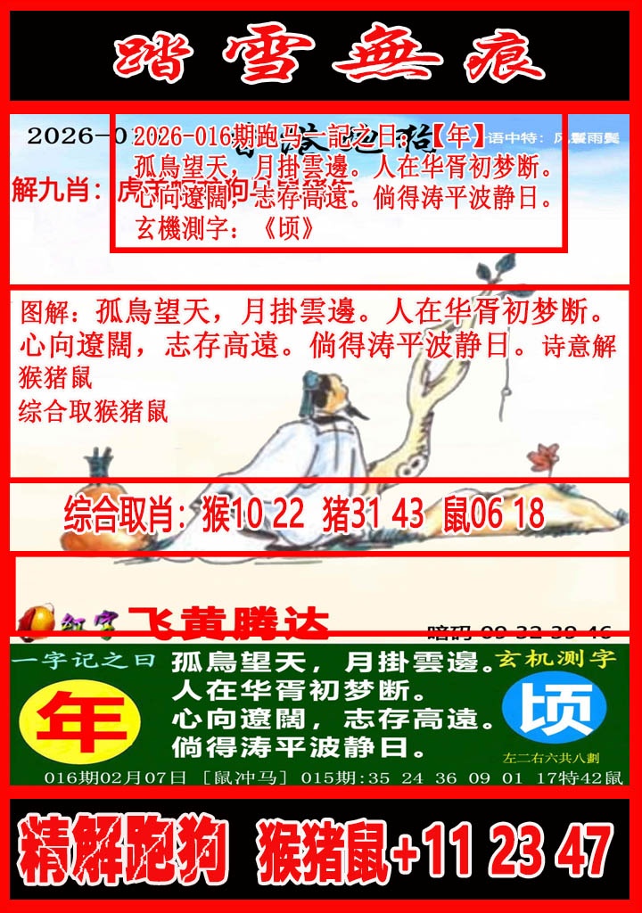 016期踏雪无痕解跑狗[图]